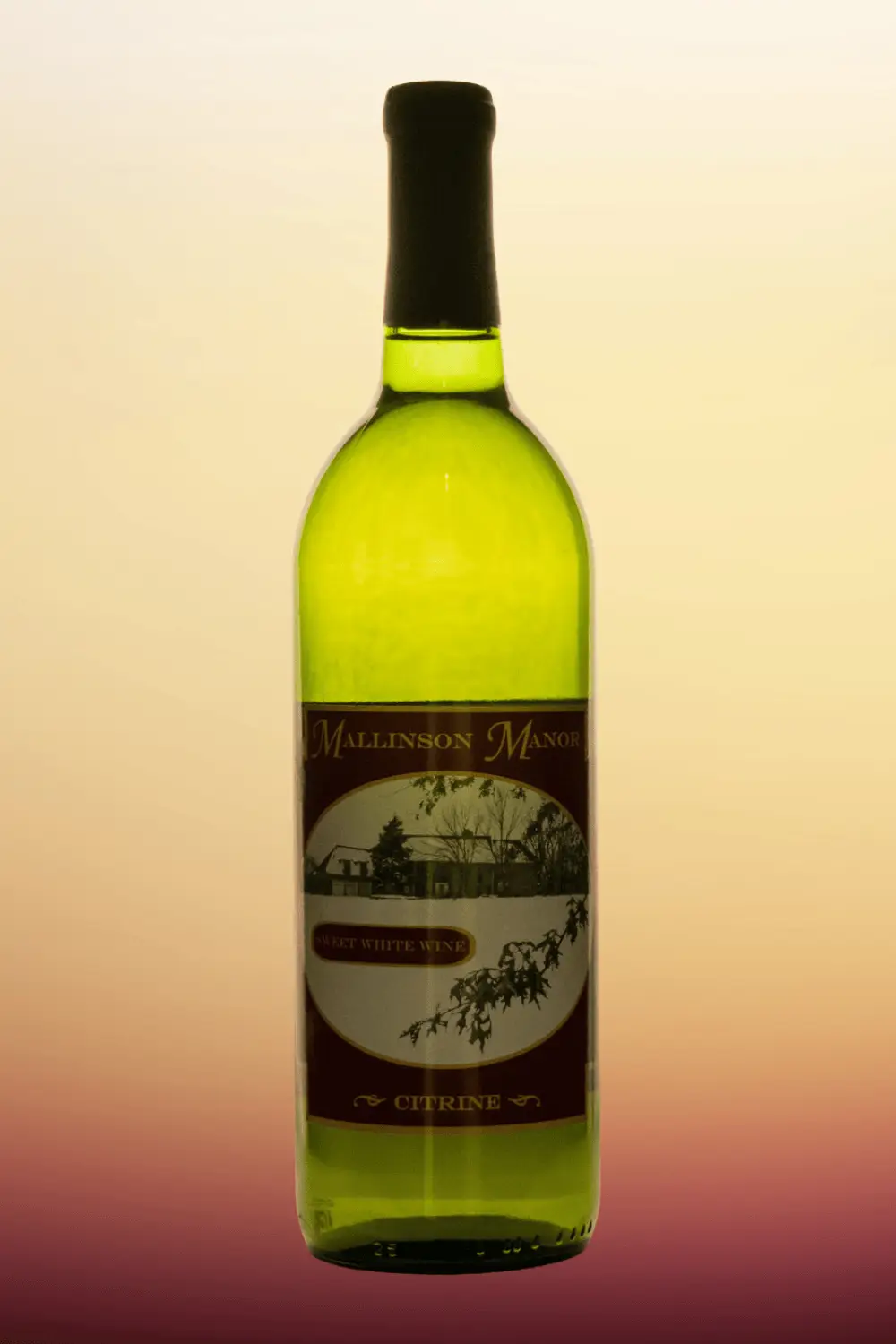 bottle of citrine white wine