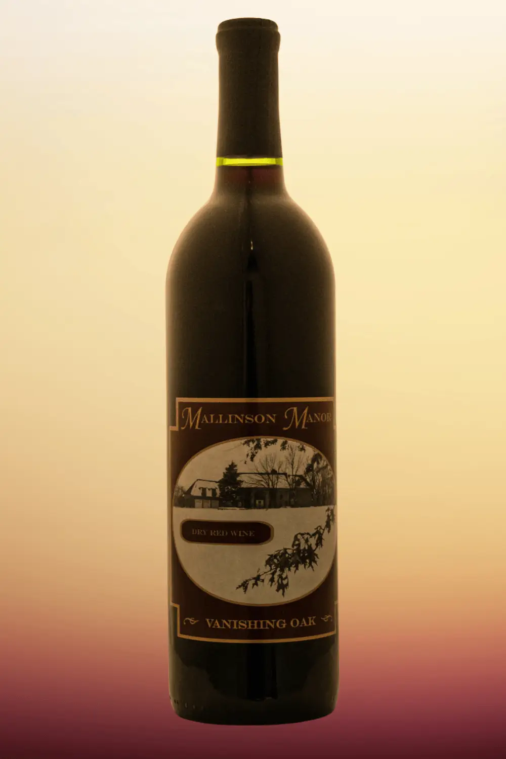 Bottle of vanishing oak dry red wine